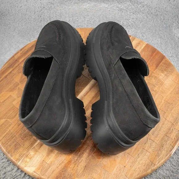 Patina Women's Black Loafer, Chunky, Heel, Suede/Leather. Size 8.5 - Picture 5 of 8